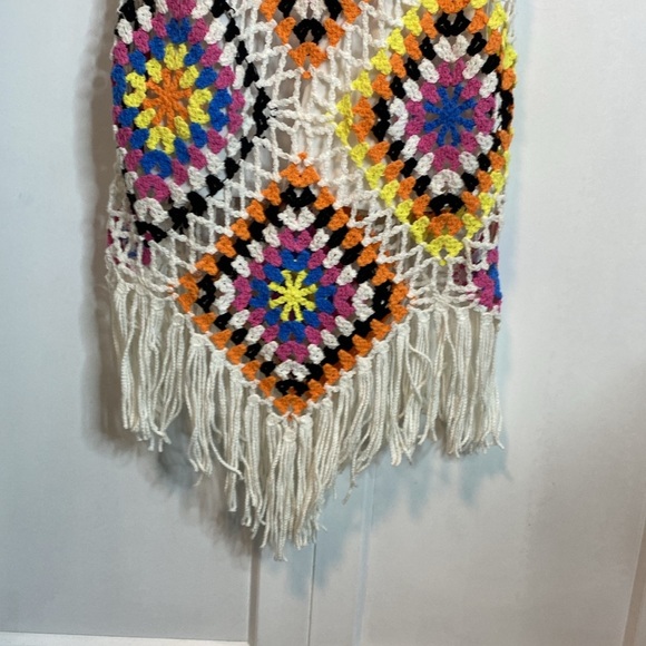 Willow & Wind | Colorful White Crochet Midi-Maxi Dress - tassels - Boho - small - Picture 6 of 6